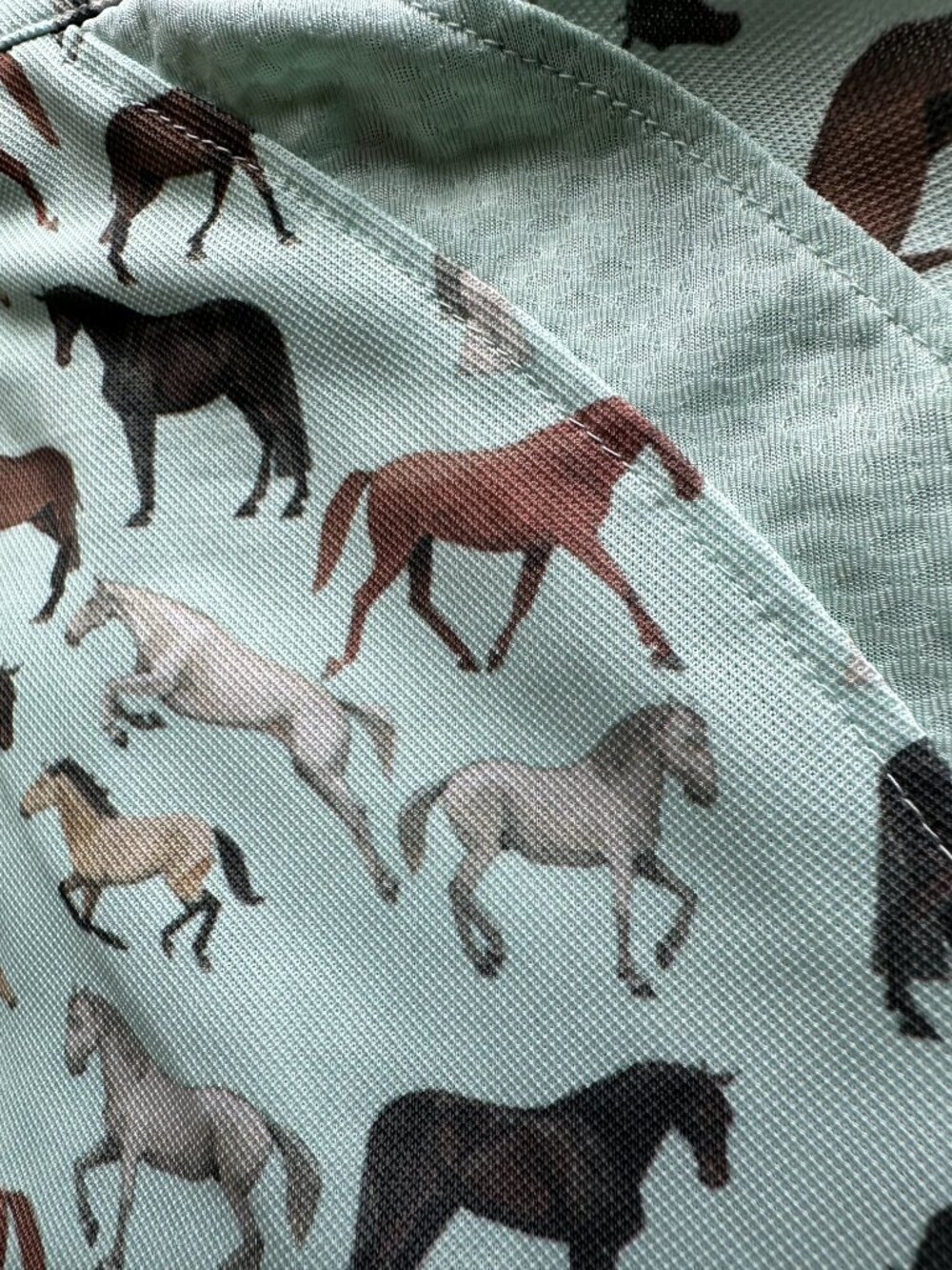 Ariat Tek Girls Quarter Zip Horse Print Mint Green Equestrian Baselayer M - Picture 8 of 10
